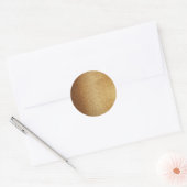 Glamour Faux Gold Blank Sjabloon creëer uw eigen Ronde Sticker (Envelop)
