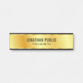 Glamour Faux Gold Metallic look Moderne Sjabloon Deurbordje (Voorkant)