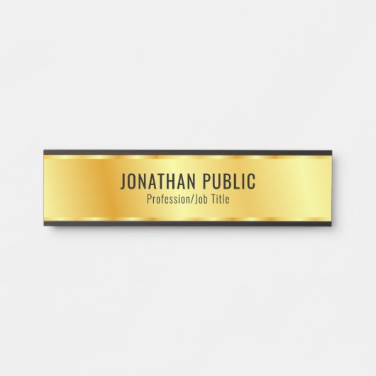 Glamour Faux Gold Metallic look Moderne Sjabloon Deurbordje (Voorkant)