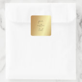 Glamour Faux Gold Uw aangepaste tekst hier Sjabloo Vierkante Sticker (Tas)