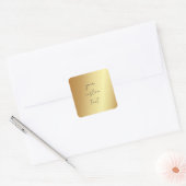 Glamour Faux Gold Uw aangepaste tekst hier Sjabloo Vierkante Sticker (Envelop)