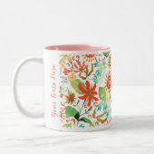 Glamour floral blanc bicolore Mug (Gauche)