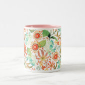 Glamour floral blanc bicolore Mug (Centre)