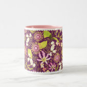 Glamour Floral Brown à deux tons de café Mug (Centre)