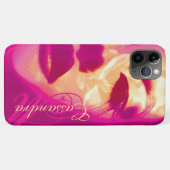 Glamour geschilderd gezicht roze mode iphone case (Achterkant (horizontaal))