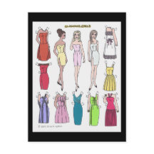 Glamour Girls Paper Doll Briefkaart