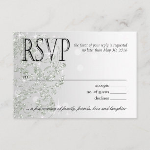 Glamour Glitter Luxe Ombre RSVP zilverijs Kaartje