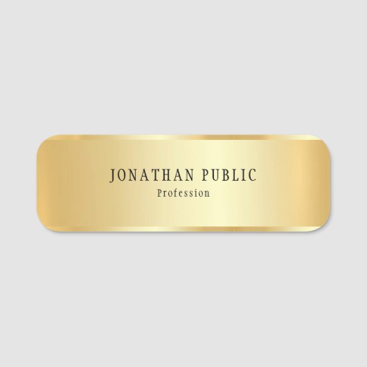 Glamour Gold Kijk Moderne, eenvoudige Sjabloon Naamplaatje (Voorkant)