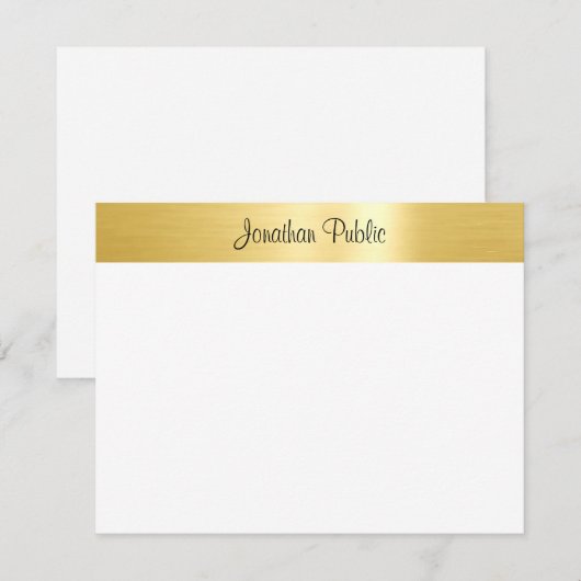 Glamour Gold Sjabloon Handgeschreven Script Naam (Voorkant / Achterkant)