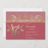 Glamour Gold Sweet 16 Invitation (Devant)