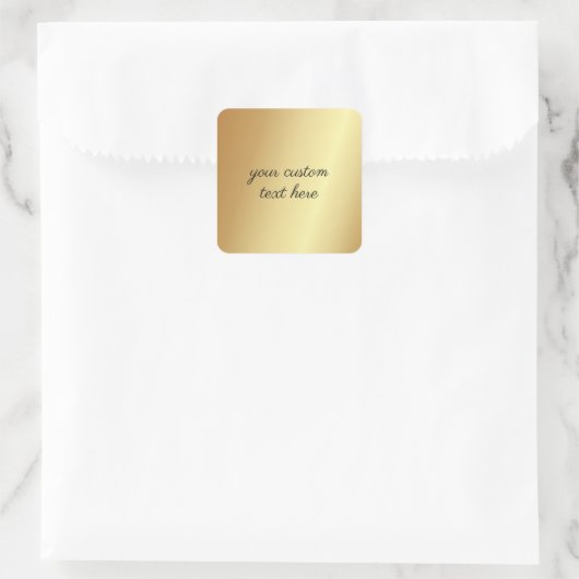 Glamour Gold Uw aangepaste tekst hier Sjabloon Vierkante Sticker (Tas)