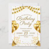 Glamour Golden Anniversaire Célébration Invitation (Devant)