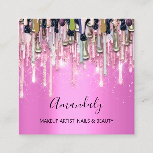 Glamour Goud: Kaart die schittert Vierkante Visitekaartje (Voorkant)