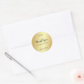 Glamour Goud Sjabloon Bedankt Handgeschreven Lette Ronde Sticker (Envelop)