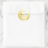 Glamour Goud Sjabloon Handgeschreven Script Bedank Ronde Sticker (Tas)