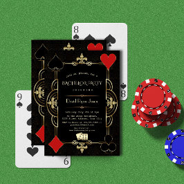 Glamour Goud Zwart Great Gatsby 20s Bachelor Party Kaart