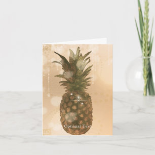 Glamour Gouden Ananas Elegante Bedankkaart