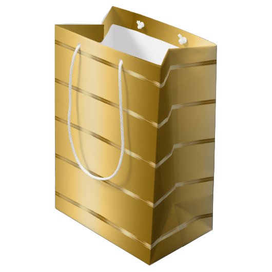 Glamour Gouden Lint Bruidsdouche Medium Cadeauzakje (Achterkant Gekanteld)