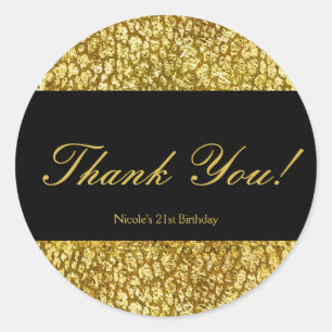 Glamour gouden luipaardprint chic feest verpakking ronde sticker