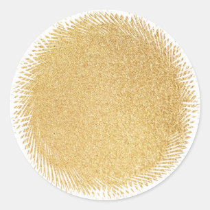 Glamour Leeg Sjabloon Elegante Nep Goud Glitter Ronde Sticker
