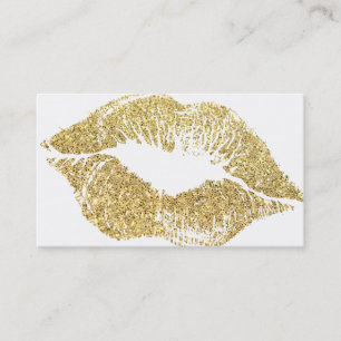 Glamour Lipstick Kus Goud Glitter Visitekaartje