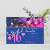 Glamour Masquerade Sweet 16 Invitation (Debout devant)
