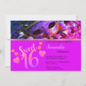 Glamour Masquerade Sweet 16 Invitation (Devant)
