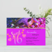 Glamour Masquerade Sweet 16 Invitation (Debout devant)