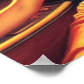  Glamour Meisje Rode Jurk Poster (Hoek)