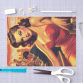  Glamour Meisje Rode Jurk Tissuepapier (Craft)