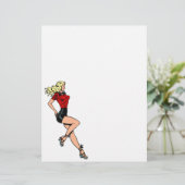  glamour-meisje Volgende deur, blond Blombshell (Staand voorkant)