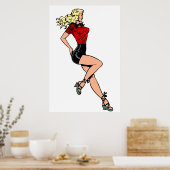  glamour-meisje Volgende deur, blond Blombshell Poster (Keuken)