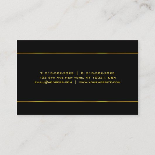 Glamour met zwarte en goudlamour visitekaartje (Achterkant)