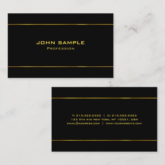 Glamour met zwarte en goudlamour visitekaartje (Voorkant / Achterkant)