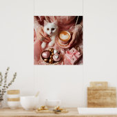 Glamour mode luxe girly koffiefoto poster (Keuken)