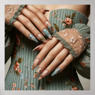 Glamour mode luxe zomernagels art foto poster