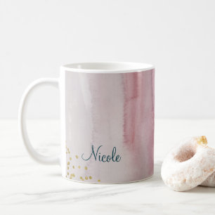 Glamour Modern Roze Blauw Goud Persoonlijk Koffiemok