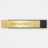 Glamour Modern Trendy Black en Gold Sjabloon Deurbordje (Voorkant)