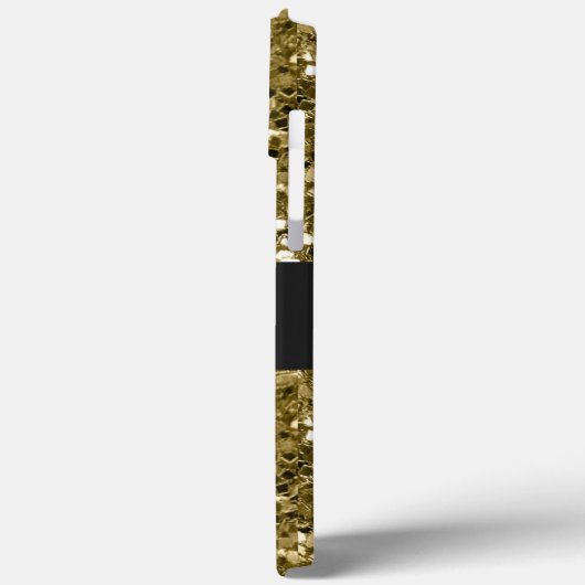 Glamour Monogrammed Sparkle Metallic Gold Case-Mate iPhone Case (Achterkant / Links)