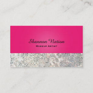 Glamour Paillet Glitter Heet Roze Glam Visitekaart Visitekaartje