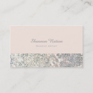 Glamour Paillet Glitter Roze Visitekaartje