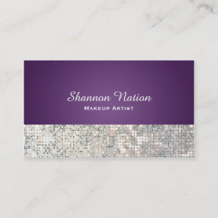 Glamour Pailletten Glitter Paars Glam Visitekaartj Visitekaartje