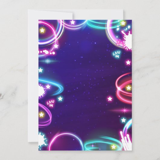 Glamour Party Glow Neon Spa make-up verjaardagsfee Kaart (Achterkant)