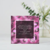 Glamour Pink Leopard Print Party Uitnodiging (Staand voorkant)