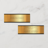 Glamour Plain Gold Modern Attractive Trending Mini Visitekaartje (Voorkant / Achterkant)