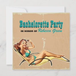 glamour poel swimsuit retro bachelorette party kaart