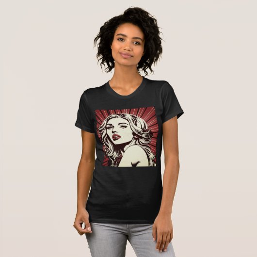 Glamour: Retro Film Noir T-shirt (Voorkant volledig)