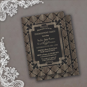 Glamour Roaring 20's Great Gatsby Verloving Feest Kaart