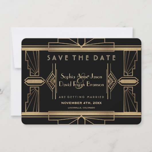 Glamour Roaring 20's Great Save the Date (Devant)