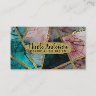 Glamour Roest Roze Blauwgroen & Goud Chic Moderne Visitekaartje